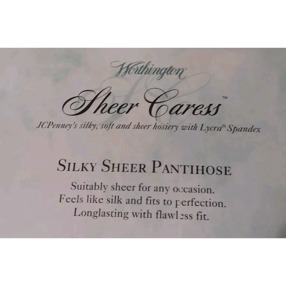 Worthington Pantyhose Sheer Caress Control‎ Top Long Suntan 03 Vintage Nylons